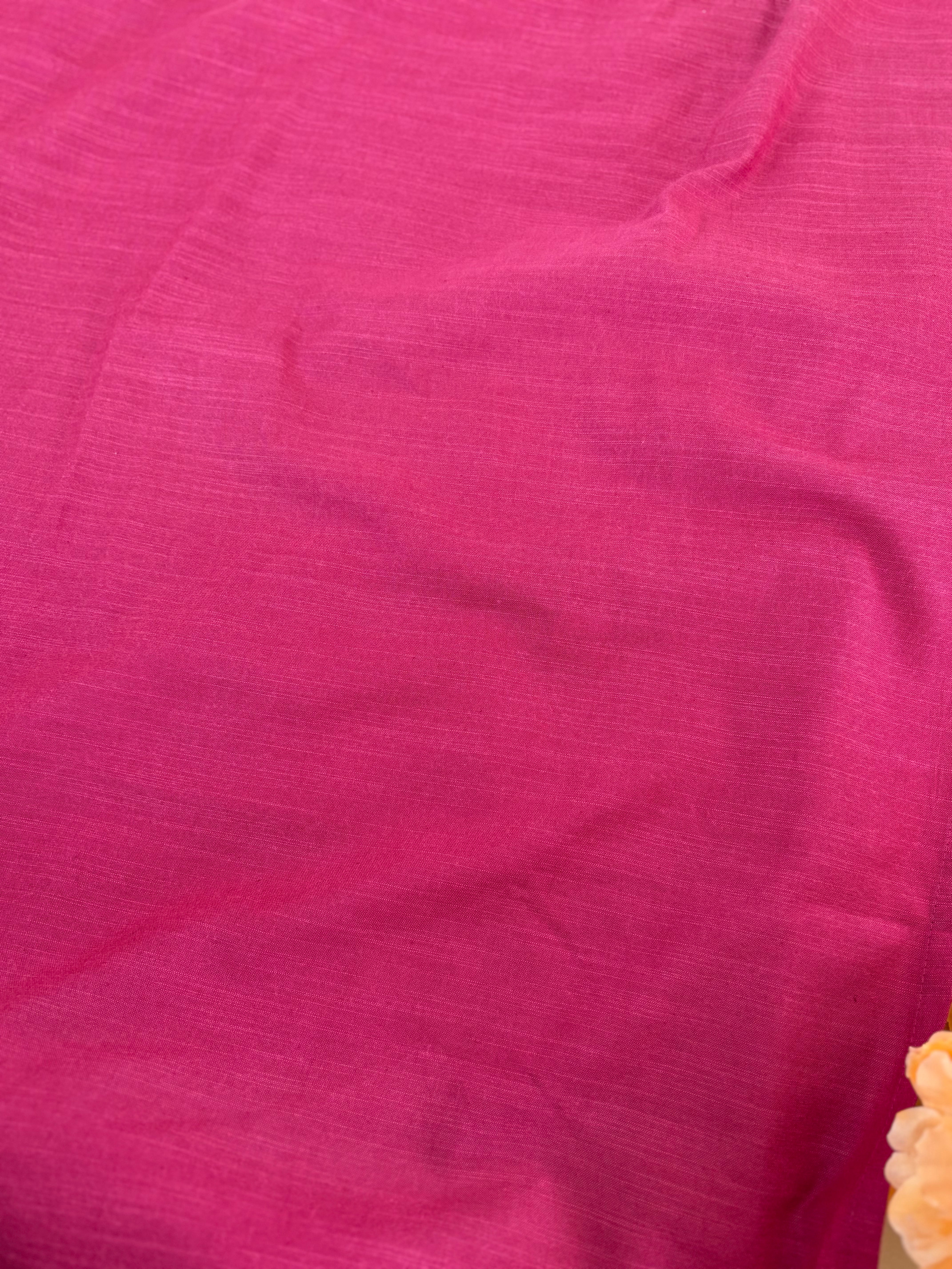 Rani Pink Handloom Cotton kurti with pallazzo pants