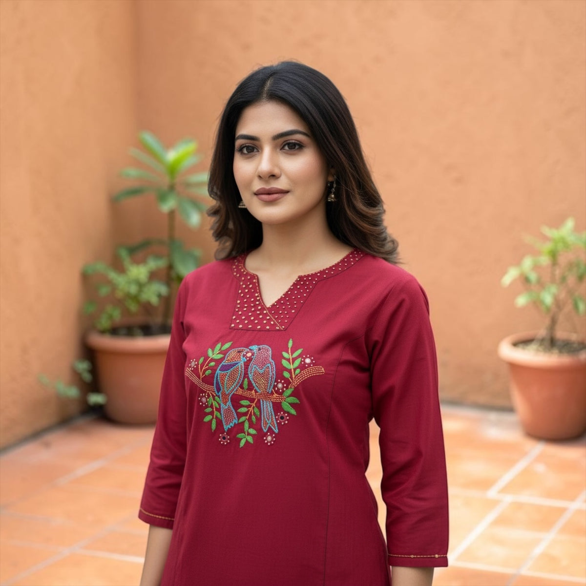 Twin Birds Hand Embroidery cotton set